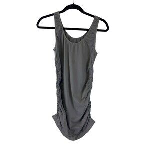 BOGO Hofish Seamless Side Ruched Maturity Tank Top Wide Straps Stretch Gray Med